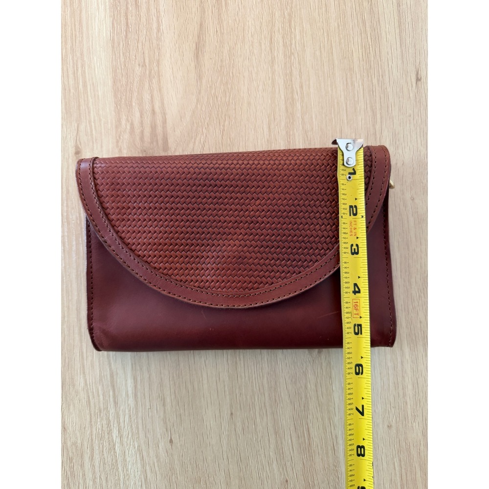 Nisolo Cleo Convertible Crossbody Clutch Bag Brandy Woven Leather Boho Western - Picture 6 of 14